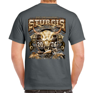 2024 Sturgis Motorcycle Rally Cattle Skull T-Shirt