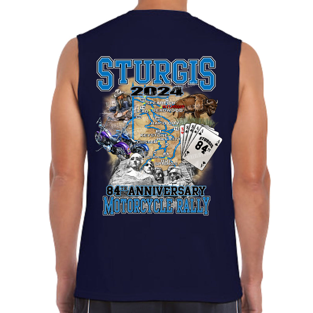 2024 Sturgis Motorcycle Rally Black Hills Map Muscle Shirt