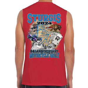 2024 Sturgis Motorcycle Rally Black Hills Map Muscle Shirt