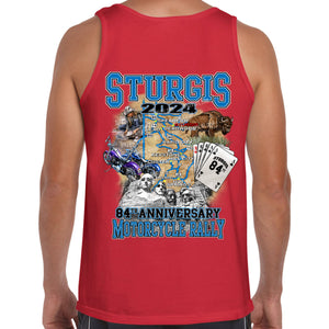 2024 Sturgis Motorcycle Rally Black Hills Map Tank Top