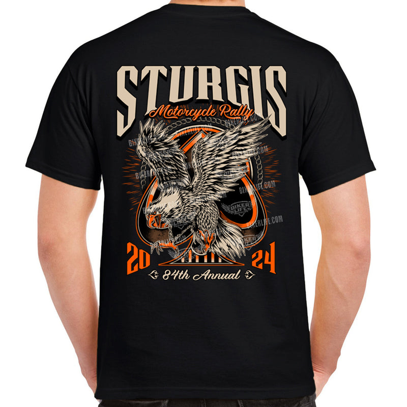 2024 Sturgis Motorcycle Rally Eagle of Spades TShirt Print Art Wholesale