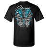 Ladies 2024 Sturgis Motorcycle Rally Rose Skull Wings T-Shirt