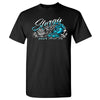 Ladies 2024 Sturgis Motorcycle Rally Rose Skull Wings T-Shirt