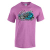 Ladies 2024 Sturgis Motorcycle Rally Rose Skull Wings T-Shirt