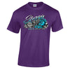 Ladies 2024 Sturgis Motorcycle Rally Rose Skull Wings T-Shirt