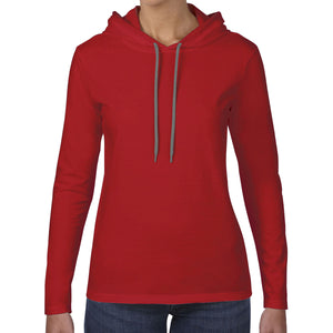 Printable Blank ANVIL by Gildan Women's Lightweight Long Sleeve Hooded Tee