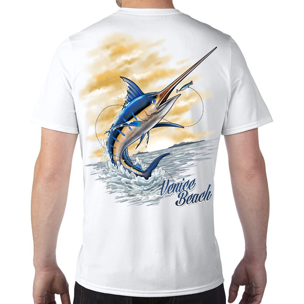 Venice Beach, FL Marlin Performance Tech T-Shirt