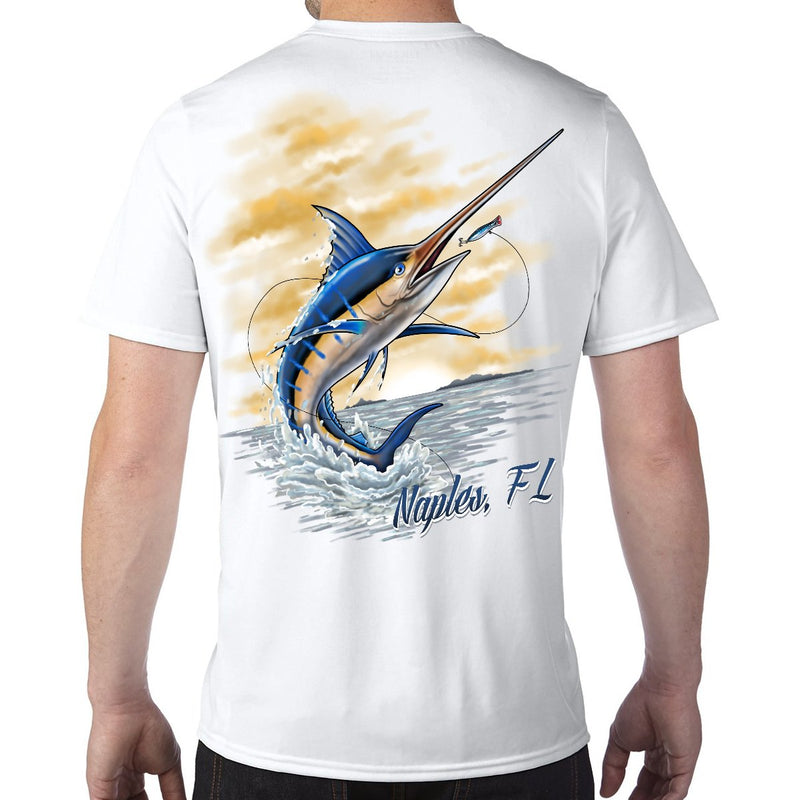 Naples, FL Marlin Performance Tech T-Shirt