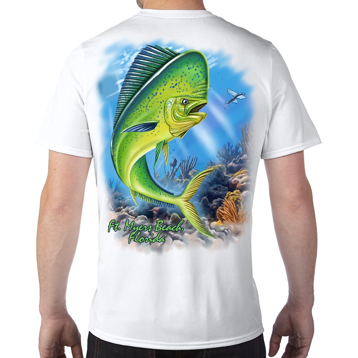 Ft. Myers Beach, FL Mahi Performance Tech T-Shirt – Print Art