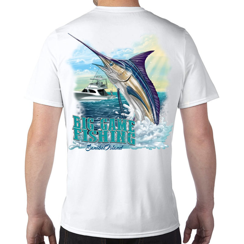 Sanibel Island, FL Big Game Fishing Performance Tech T-Shirt