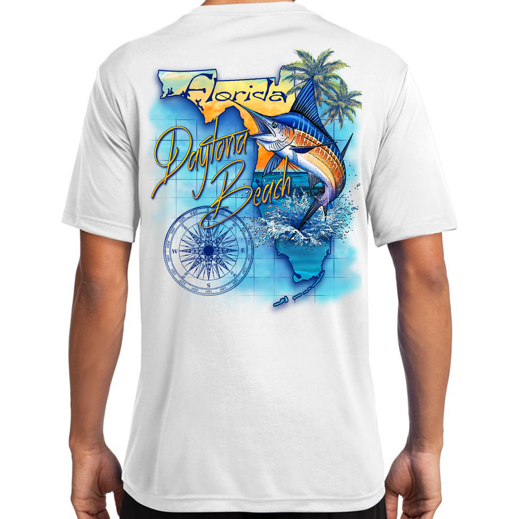Daytona Beach, FL Florida's Marlin Performance Polyester Shirt
