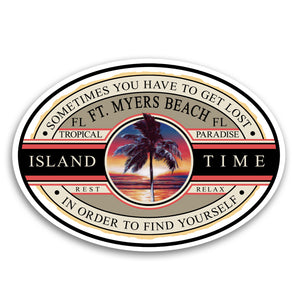 Fort Myers Beach, FL Island Time 5.5" Sticker