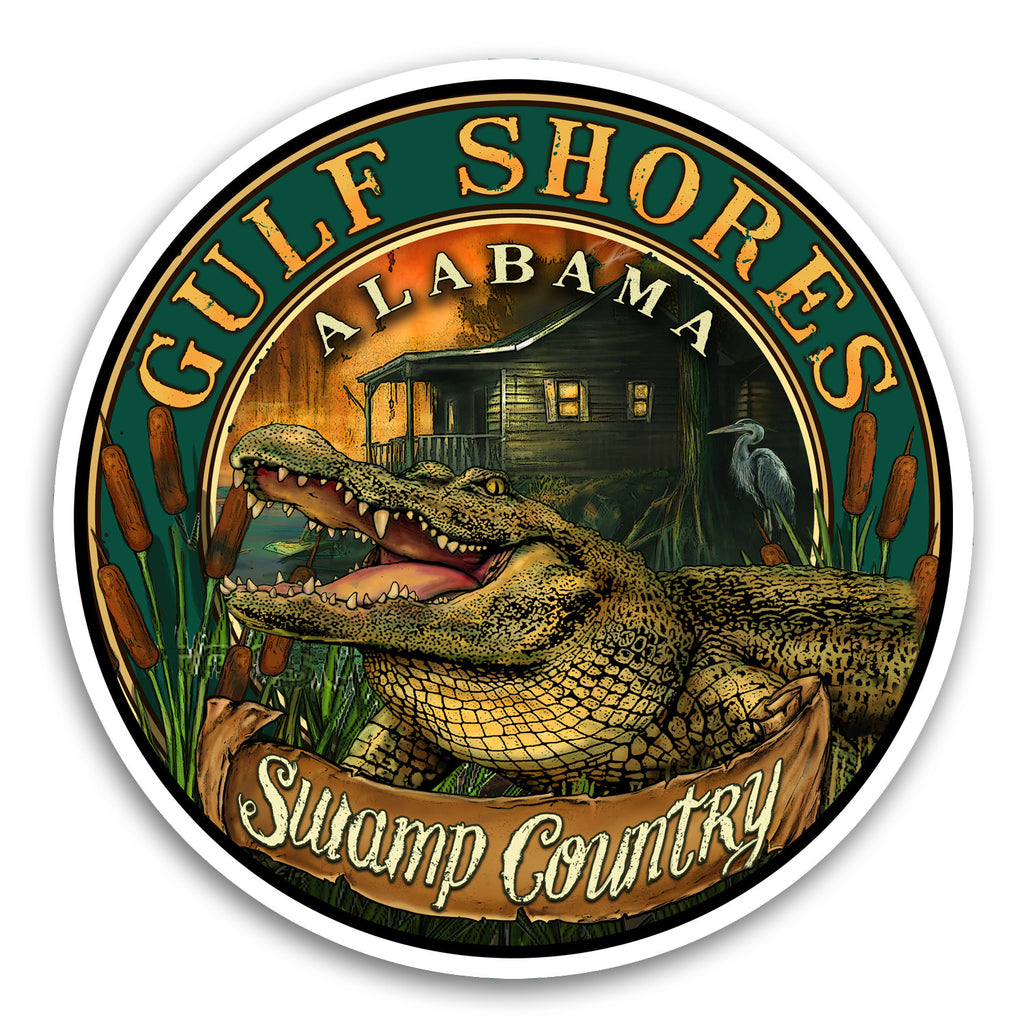 Gulf Shores, AL Gator 4" Sticker