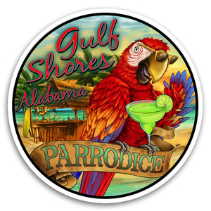 Gulf Shores, AL Parrodice 4" Sticker