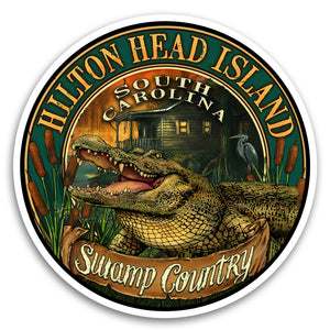 Hilton Head Island, SC Gator 4" Sticker