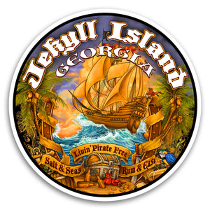 Jekyll Island, GA Pirate 4" Sticker