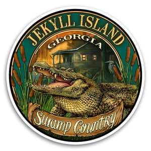 Jekyll Island, GA Gator 4" Sticker