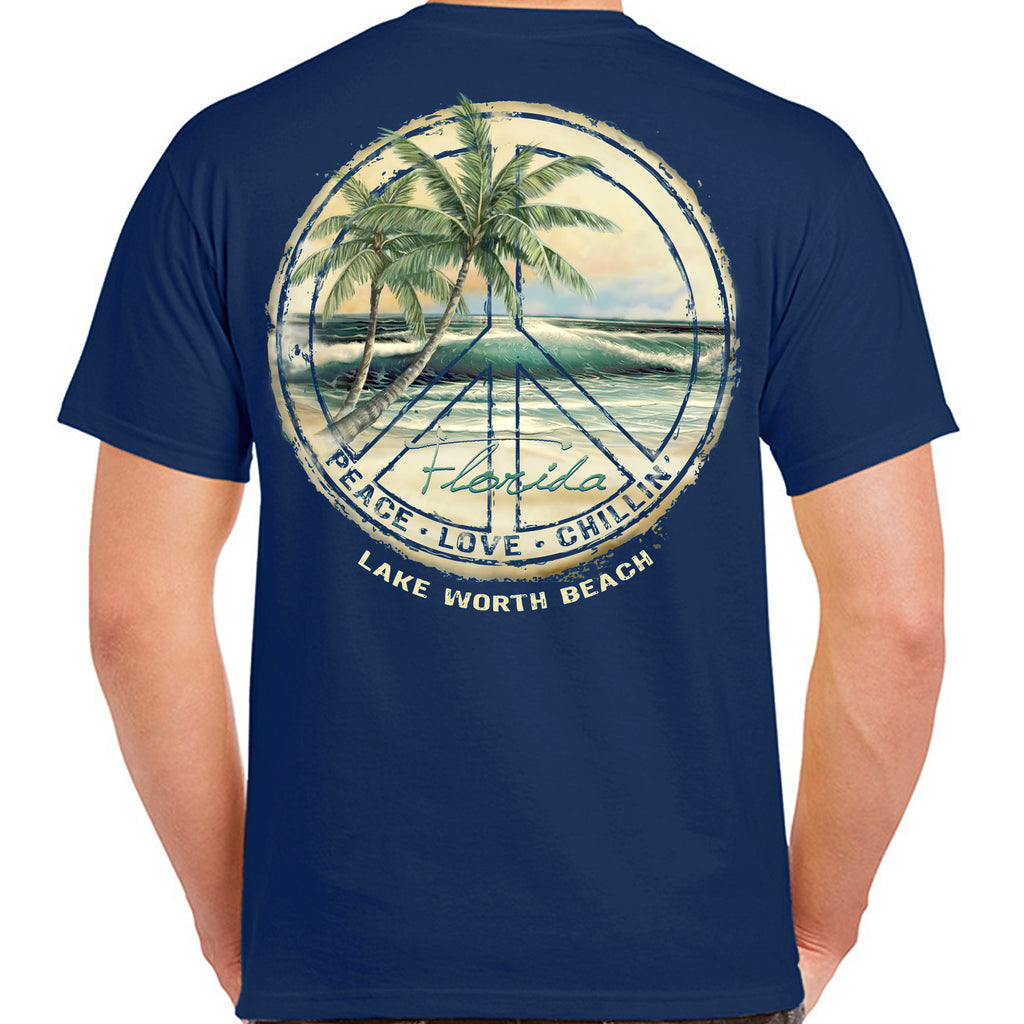 Lake Worth Beach, FL Peace/Love/Chillin' T-Shirt