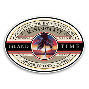 Manasota Key, FL Island Time 5.5" Sticker