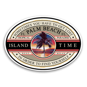 Palm Beach, FL Island Time 5.5" Sticker