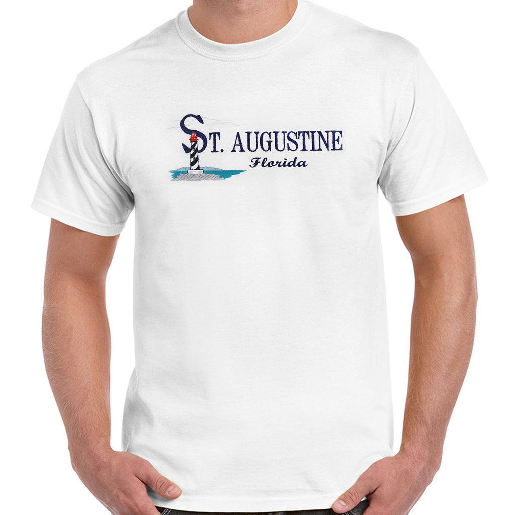 St. Augustine, FL Embroidered Lighthouse T-Shirt