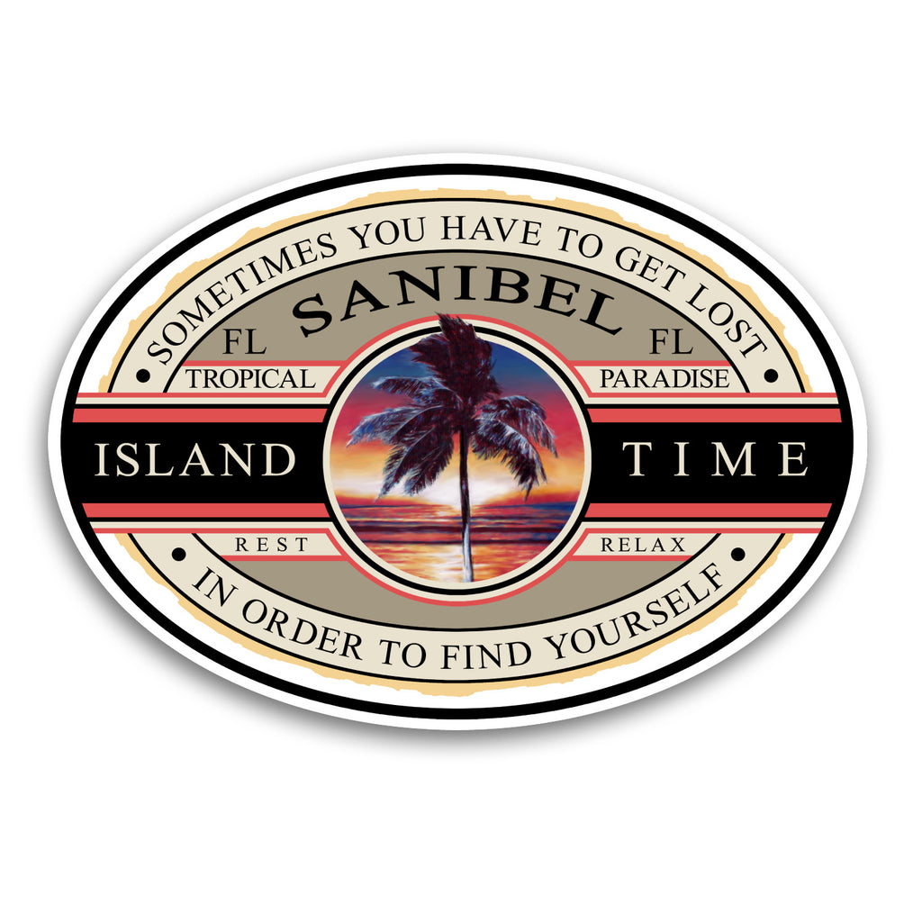 Sanibel Island, FL Island Time 5.5" Sticker