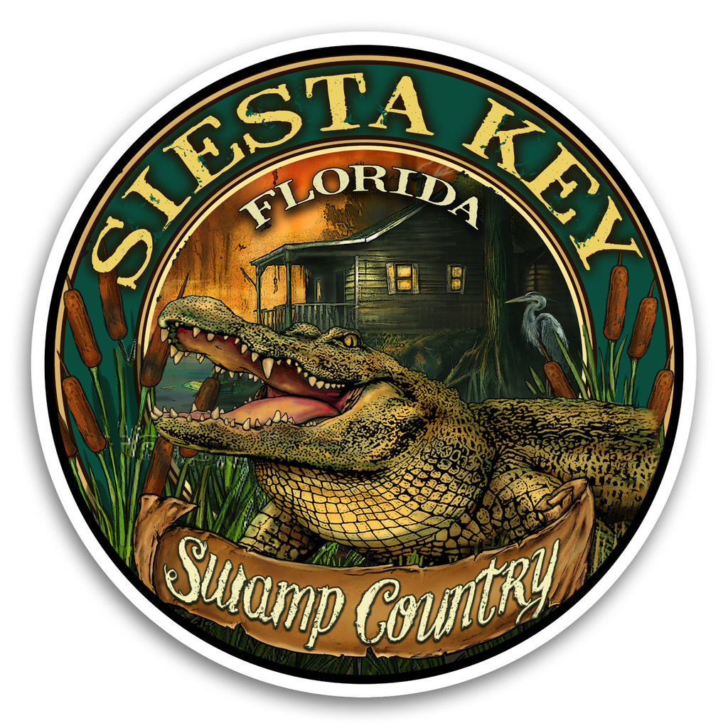 Siesta Key, FL Gator 4" Sticker