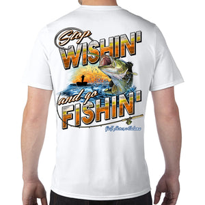 Gulf Shores, AL Stop Wishin', Go Fishin' Performance Tech T-Shirt