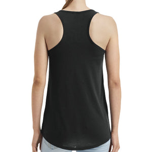 Ladies One Eyed Jack's Saloon Front Printed Cool Bear Hi-Lo Racerback Tank Top
