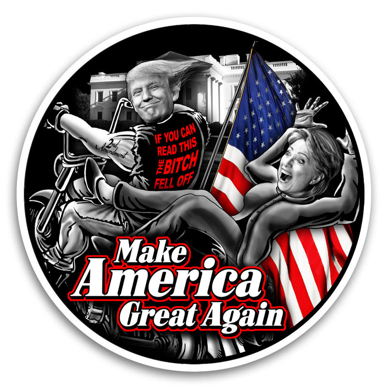 Trump / Clinton Fell Off 4" Sticker
